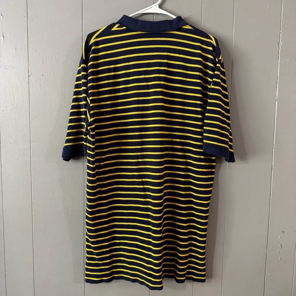 Vintage Polo Golf Ralph Lauren Polo Shirt Mens XL Blue Yellow Striped Crest 90s
